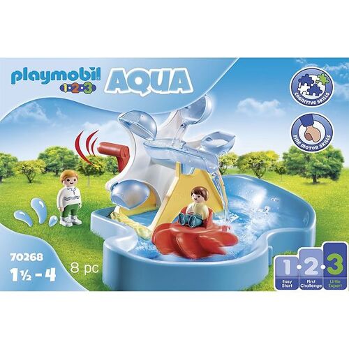 1.2.3 Aqua - Wasserrad mit Karussell - 70268 - 8 Teile - One Size - Playmobil Badespielzeug