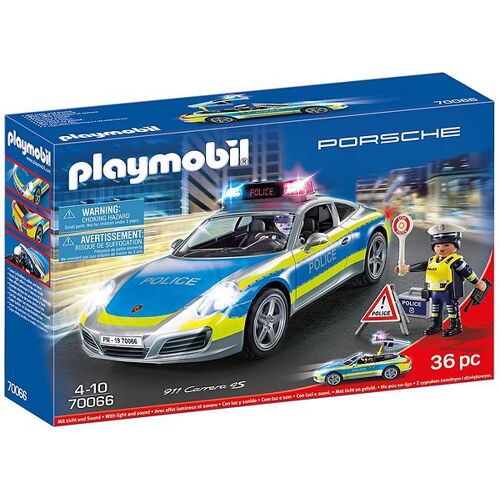 - Porsche 911 Carrera 4S Polizeiauto - Grau - 70066 - - Playmobil - One Size - Spielzeug