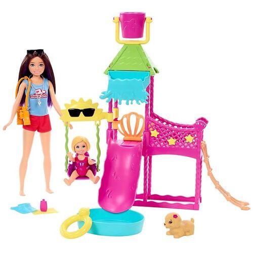 Barbie Puppenset - Skipper First Jobs - Wasserpark-Spielset - One Size - Barbie Puppen