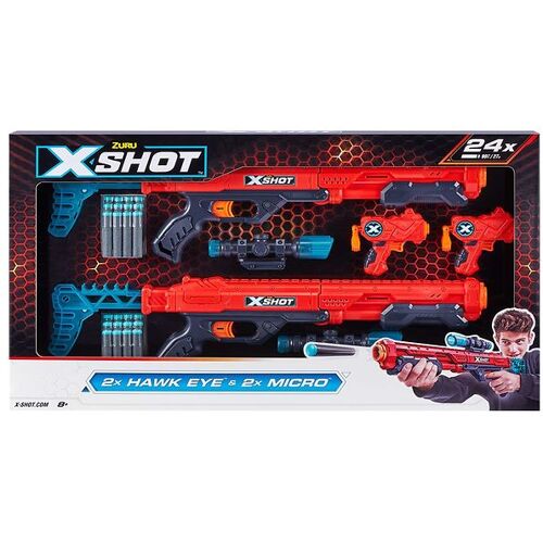 X-SHOT Schaumpistolen - 2er-Pack - Excel - Hawk Eye/Micro - X-SHOT - One Size - Spielzeug