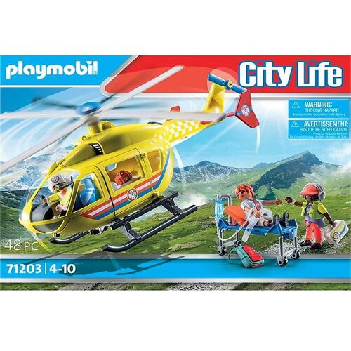 City Life - Rettungshubschrauber - 71203 - 48 Teile - One Size - Playmobil Spielzeug