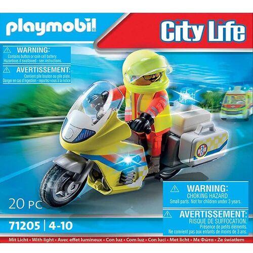 City Life - Rettungsmotorrad - 71205 - 20 Teile - Playmobil - One Size - Spielzeug