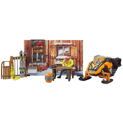 Bruder Spielset - bworld - Berghütte m. Schneemobil - 63102 - Bruder - One Size - Spielzeug