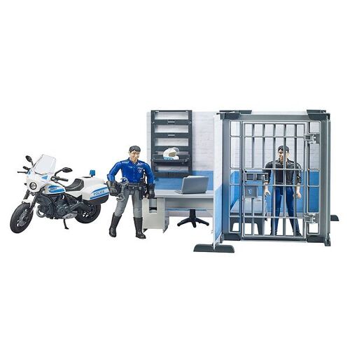 Bruder Spielset - bworld - Polizeistation m. Motorrad - 62732 - Bruder - One Size - Spielzeug