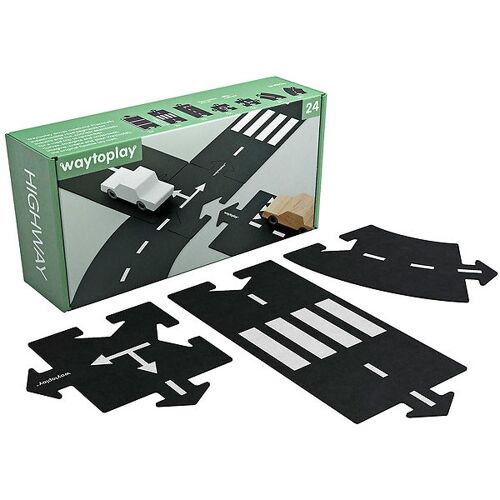 Waytoplay Autospur - 24 Teile - Autobahn - One Size - Waytoplay Spielzeug