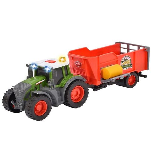 Dickie Toys Traktor m. Anhänger - Fendt Farm Anhänger - Licht/So - Dickie Toys - One Size - Spielzeug