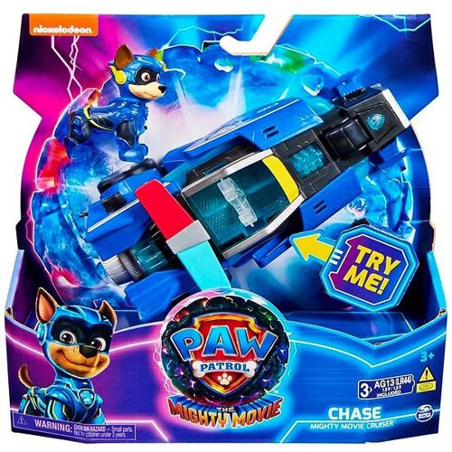 Paw Patrol Spielzeugauto m. Ton/Licht - 18 cm - Film 2 - Chase M - One Size - Paw Patrol Autos