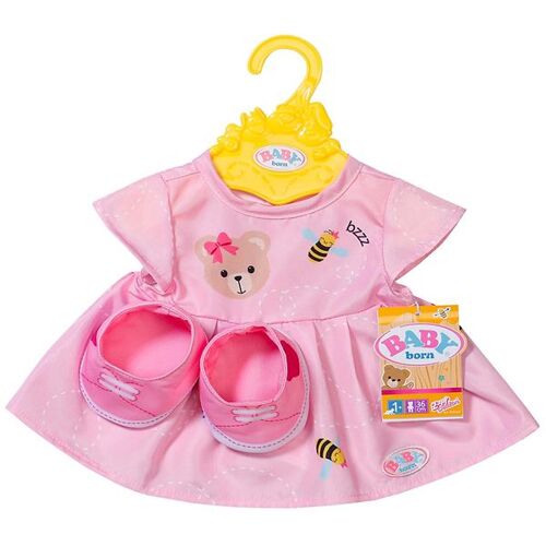 Baby Born Puppenkleidung - Kleid m. Schuhe - Rosa - BABY born - One Size - Puppenkleidung