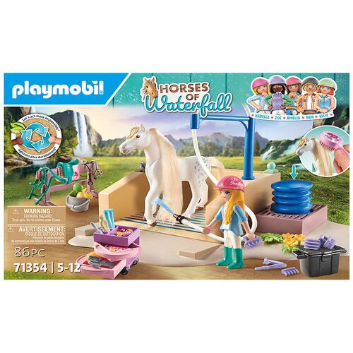 Pferde des Wasserfalls - Isabelle und Löwin m. Waschpl - Playmobil - One Size - Spielzeug