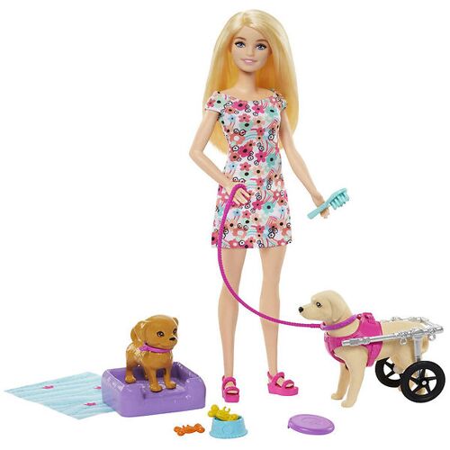 Barbie Puppenset - 30 cm - Barbie und Hund I Rollstuhl - Barbie - One Size - Puppen