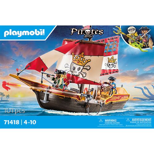 Pirates - Klein Piratenschiff - 71418 - 101 Teile - One Size - Playmobil Spielzeug