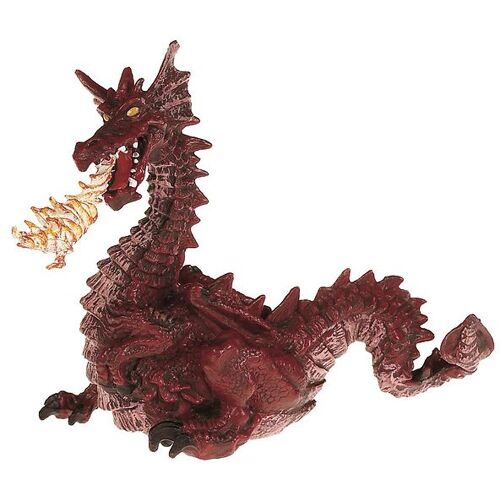 Papo Bordeaux Drache m. Feuer - H: 11 cm - Papo - One Size - Spielzeugtiere