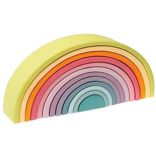 Grimms Holzspielzeug - Regenbogen - 12 Teile - Pastel - One Size - Grimms Bauklötze