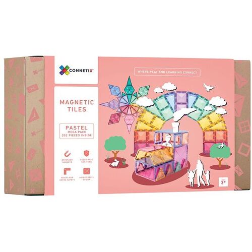 Connetix Magnetset - 202 Teile - Pastel MEGA Packung - Connetix - One Size - Magnetspielzeug