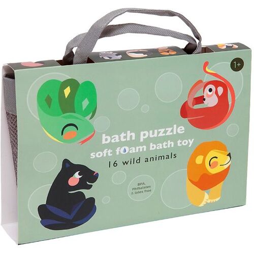 Petit Monkey Badespielzeug - Puzzlespiel - 16 st. - Wild Animals - Petit Monkey - One Size - Badespielzeug