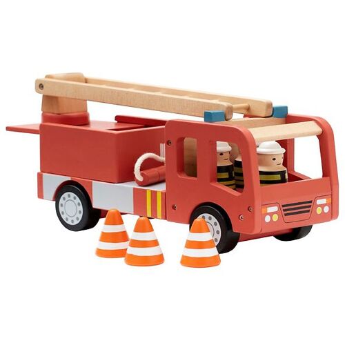 Kids Concept Feuerwehrauto - 30 cm - Aiden - Rot m. Feuerwehrleu - One Size - Kids Concept Spielzeug