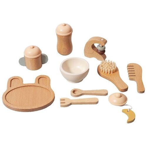 Petit Monkey Puppen-Essenset - 10 Teile - Holz - One Size - Petit Monkey Puppenzubehör