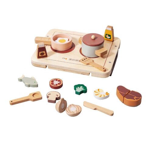Petit Monkey Spielküche - 17 Teile - Holz - One Size - Petit Monkey Spielküche