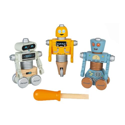 Janod Bausatz – Roboter – Holz – One Size – Janod Spielzeug