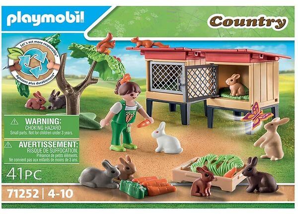 Country - Rabbit Stall - 71252 - 41 Teile - Playmobil - One Size - Spielzeug