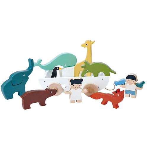 Tender Leaf Holzspielzeug - Handkarren mit Figuren - One Size - Tender Leaf Spielzeugfiguren