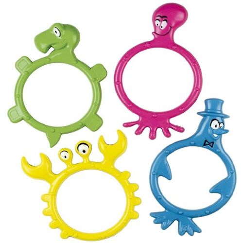 BECO Tauchringe - Monster - 4er-Pack - Bunt - BECO - One Size - Badespielzeug