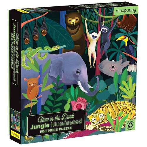 Mudpuppy Fluoreszierend Puzzlespiel - 500 Teile - Der Dschungel