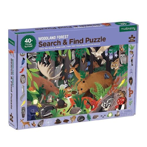 Mudpuppy Puzzlespiel - Suchen und Finden - 64 Teile - Tier