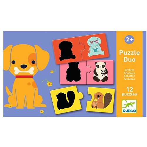 Djeco Puzzlespiel - 12 Teile - Tierische Schatten - Djeco - One Size - Puzzlespiele