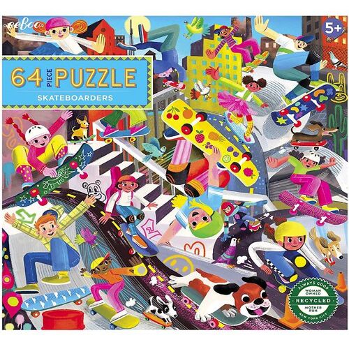 Eeboo Puzzlespiel - 64 Teile - Teile cm - Skateboarder - Eeboo - One Size - Puzzlespiele