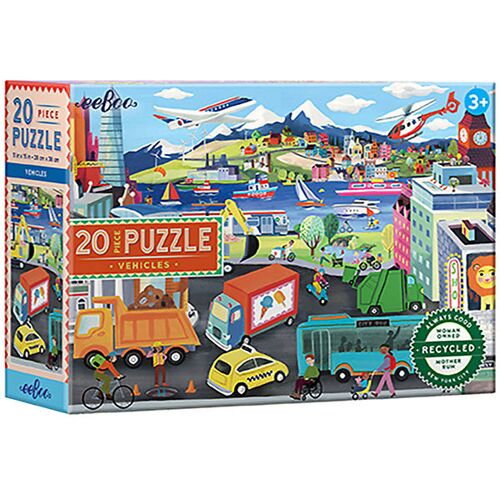 Eeboo Puzzlespiel - 20 Teile - 28x38 cm - Transportmittel - One Size - Eeboo Puzzlespiele