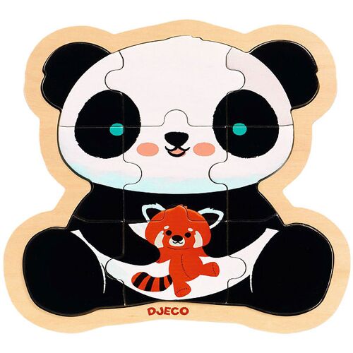 Djeco Puzzlespiel - 9 Teile - Holz - Panda - Djeco - One Size - Puzzlespiele