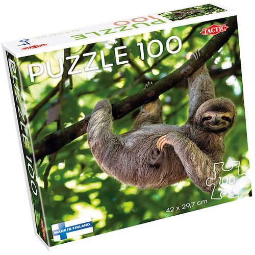 TACTIC Puzzlespiel - Faultier haning auf Baum - 100 Teile - TACTIC - One Size - Puzzlespiele