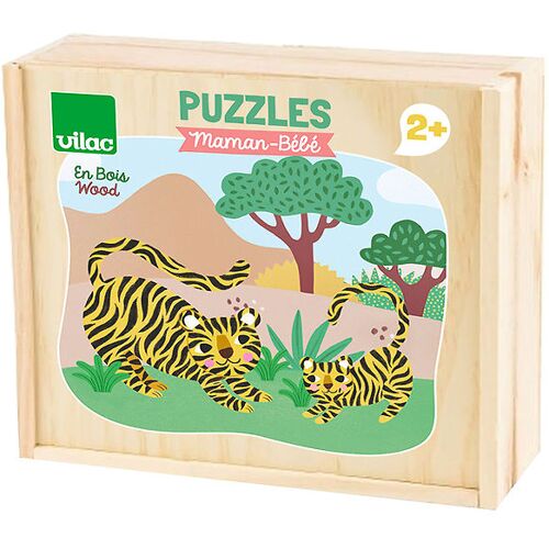 Vilac Puzzlespiel - Holz - 12x2 Teile - Mutter und Baby - Vilac - One Size - Puzzlespiele