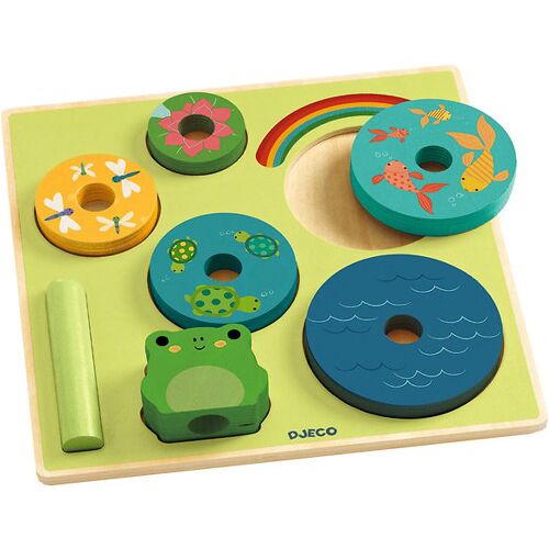 Djeco Puzzlespiel/Stapelspielzeug - 8 Teile - Holz - Rainbow - Djeco - One Size - Puzzlespiele