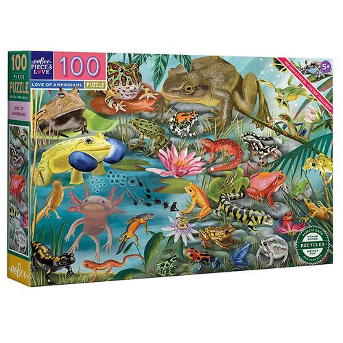 Eeboo Puzzlespiel - 100 Teile - Amphibien - Eeboo - One Size - Puzzlespiele