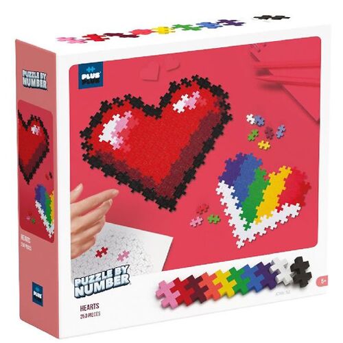 Plus-Plus Puzzle nach Zahlen - 250 st. - Hearts - Plus-Plus - One Size - Klötze