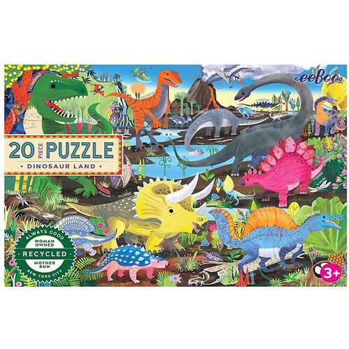 Eeboo Puzzlespiel - 20 Teile - Dinoland - Eeboo - One Size - Puzzlespiele