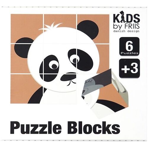 Kids by Friis Klötze m. Puzzlespiel - 9 Klötze - Arche Noah - One Size - Kids by Friis Puzzlespiele