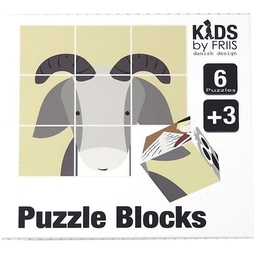 Kids by Friis Klötze m. Puzzlespiel - 9 Klötze - Abenteuer - Kids by Friis - One Size - Puzzlespiele