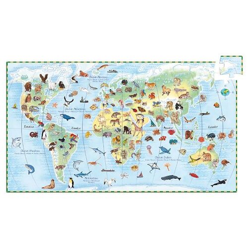 Djeco Puzzlespiel - 100 Teile - Tiere der Welt - One Size - Djeco Puzzlespiele