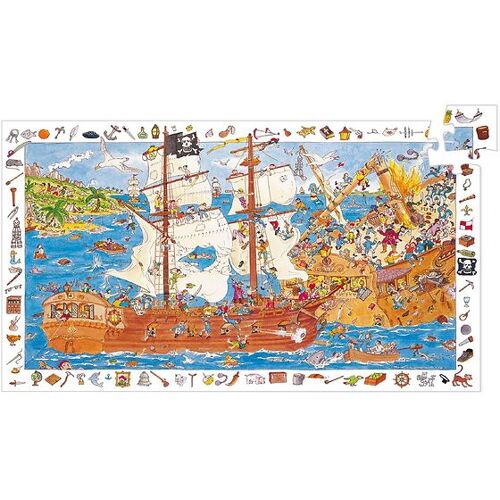 Djeco Puzzlespiel - 100 Teile - Piratenschiff - Djeco - One Size - Puzzlespiele