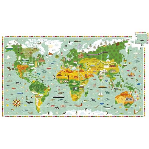 Djeco Puzzlespiel - 200 Teile - Rund um die Welt - One Size - Djeco Puzzlespiele