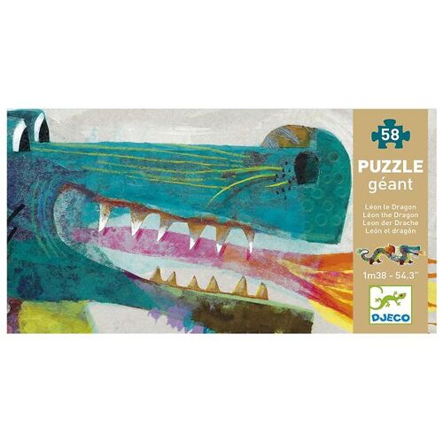 Djeco Riesen Puzzle - 58 Teile - 138 cm - Leon The Dragon - One Size - Djeco Puzzlespiele