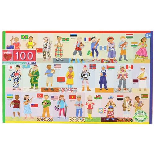 Eeboo Puzzlespiel - 100 Teile - Kinder der Welt - Eeboo - One Size - Puzzlespiele