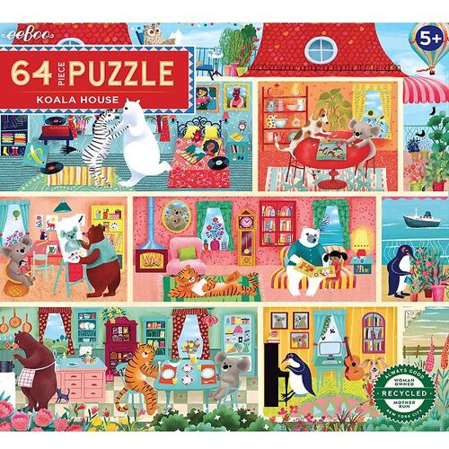 Eeboo Puzzlespiel - 64 Teile - Das Koala-Haus - Eeboo - One Size - Puzzlespiele