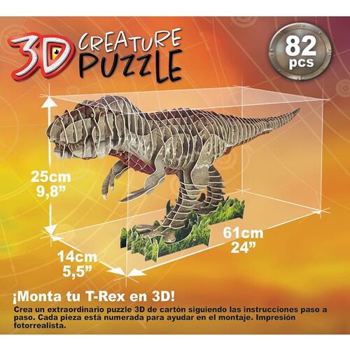 Educa 3D- Puzzlespiel – T-Rex – 82 Teile – One Size – Educa Puzzlespiel