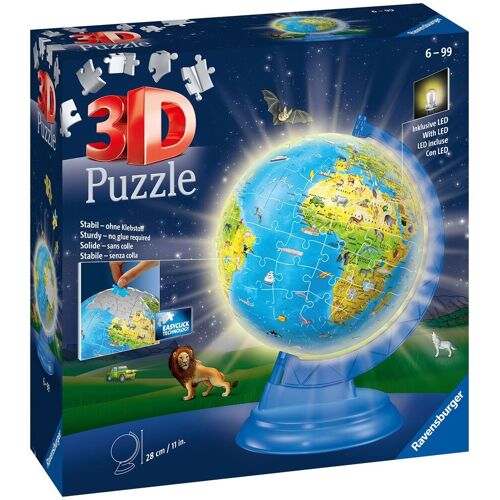 Ravensburger 3D Puzzlespiel – 188 Teile – Kinder Globe Nacht – One Size – Ravensburger Puzzlespiel