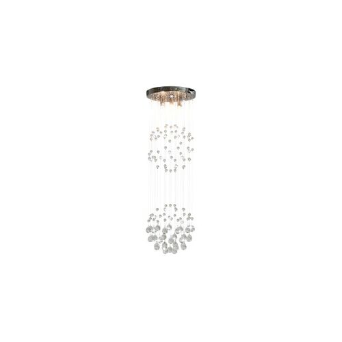 vidaXL Deckenleuchte mit Kristallperlen Silbern Kugel 3x G9 Glühbirnen