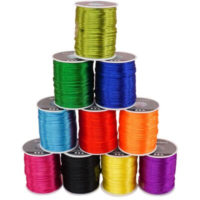 Satinband-Set 2mm, 10 kräftige glänzende Farben, 10 Rollen á 50 m Satinband-Set 2mm, 10 kräftige glänzende Farben, 10 Rollen á 50 m